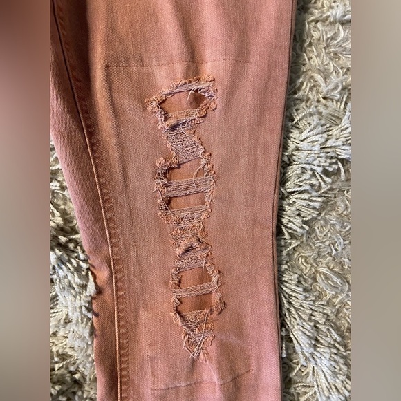 NOBO No Boundaries Distressed Denim Jeans Size 15 Mauve 5 Pocket - Picture 5 of 6